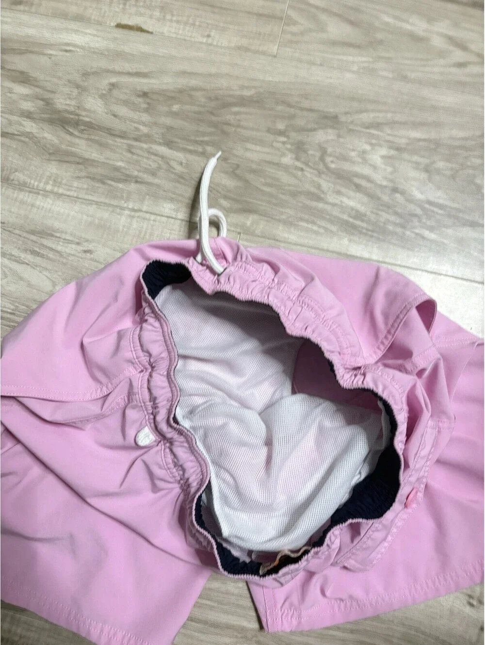 J Crew Mens Flex Seersucker Swim Trunks Medium Beach Ocean Preppy Pink Summer